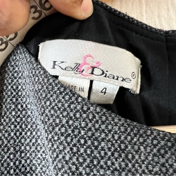 Kelly & Diane Gray Sheath Suiting Dress Paisley Sleeveless Textured Size 4 - Picture 5 of 5